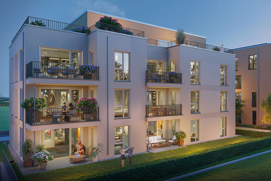 Wilma Wohnen Enseble Hoefe Salach Abend Haus 1